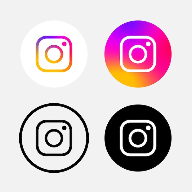 Vetor liberte sua criatividade com a coleção premium de logotipos do instagram eleve seus projetos