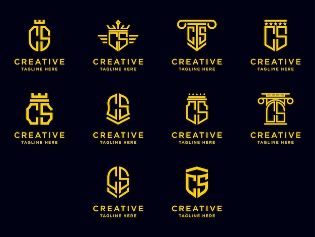 Logo Set CS design gráfico moderno, design de logotipo inspirador para todas as empresas. -Vetores