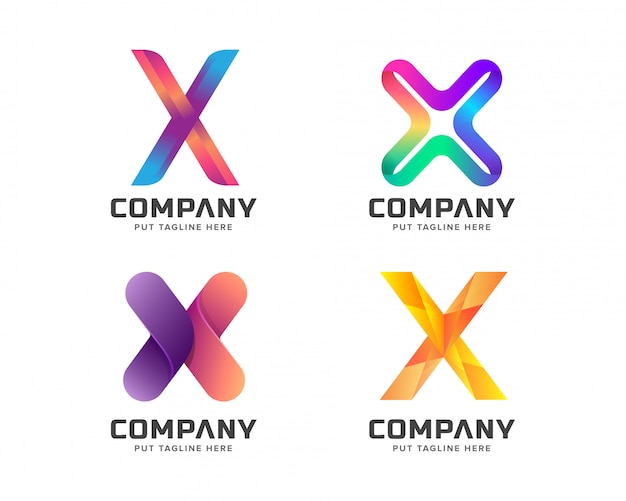 Vetor logotipo da letra x criativo para empresa