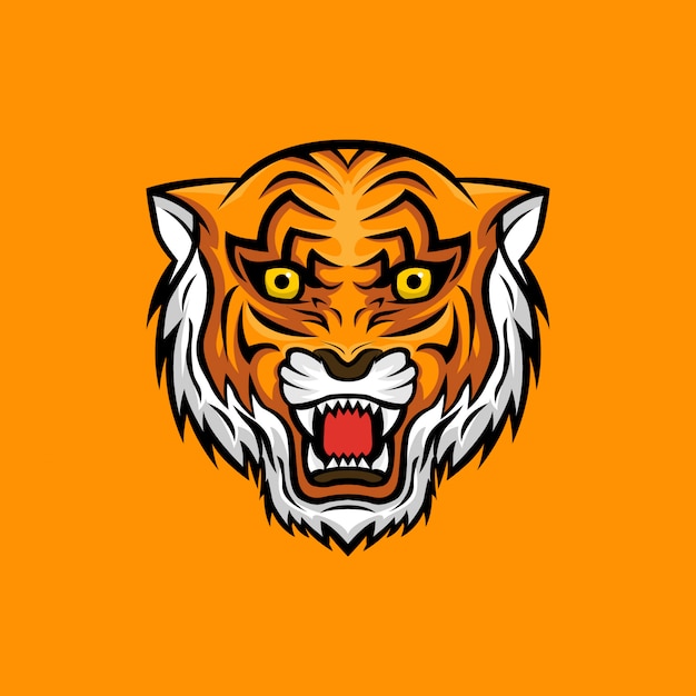 Logotipo da mascote tigre cabeça brava