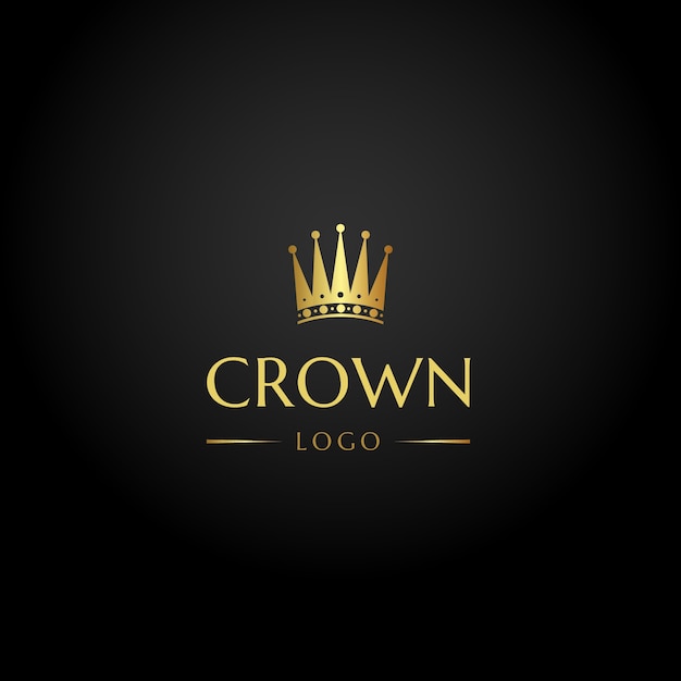 Logotipo de coroa de ouro em gradiente