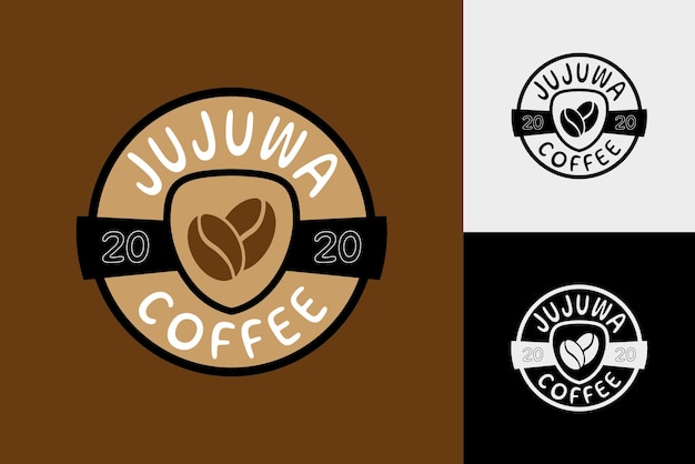 logotipo de grãos de café jujuwa logotipo de café e cafeteria