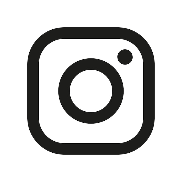 Vetor logotipo de mídia social de contorno preto.
