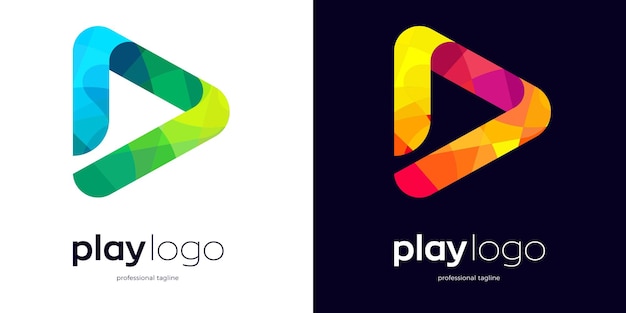 Vetor logotipo do botão de reprodução com dois estilos