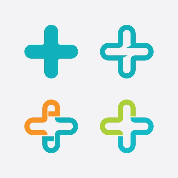 Vetor logotipo do hospital e ícones de cuidados de saúde ícones modelo de aplicativo de ícones