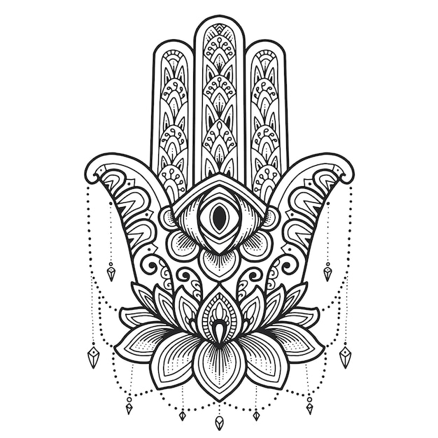 Mandala Design. Símbolo de Hamsa