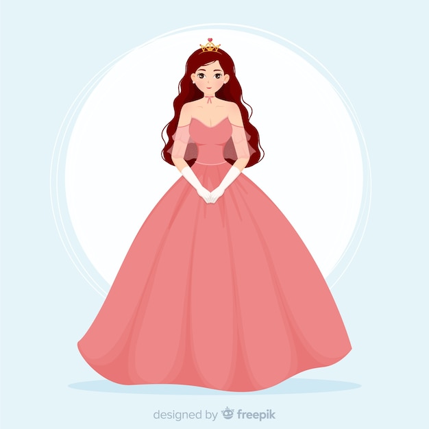 Mão desenhada princesa fundo