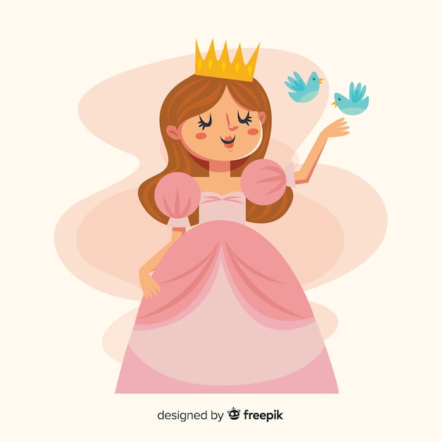 Mão desenhada princesa fundo