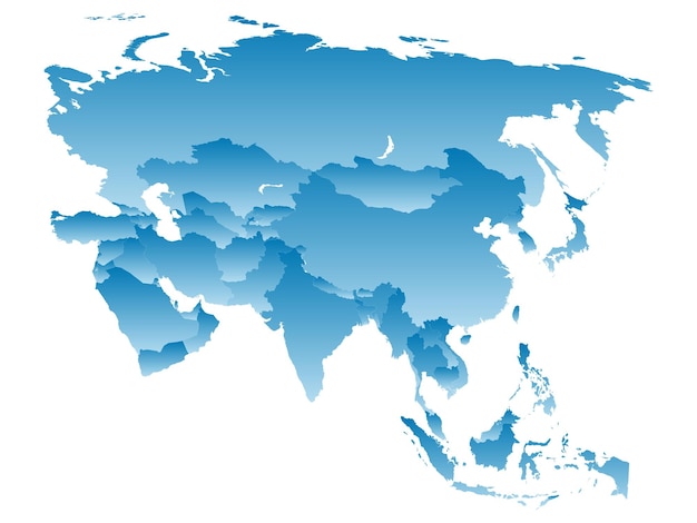 Vetor mapa da ásia