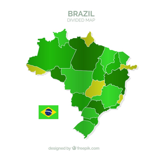 Vetor mapa dividido do brasil