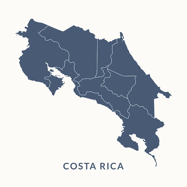 mapas do vetor de estilo aquarela da costa rica ilustração