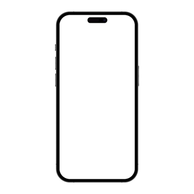 Maquete do telefone móvel smartphone isolado no fundo branco com tela em branco