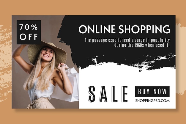 Modelo de banner de compra online