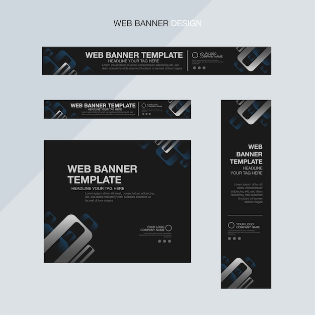 modelo de banner web elegante preto