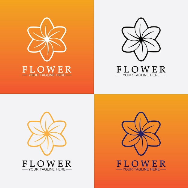 Vetor modelo de design de ilustração vetorial de logotipo de flor