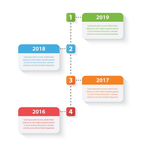 modelo de design de infográfico cronograma colorido quatro