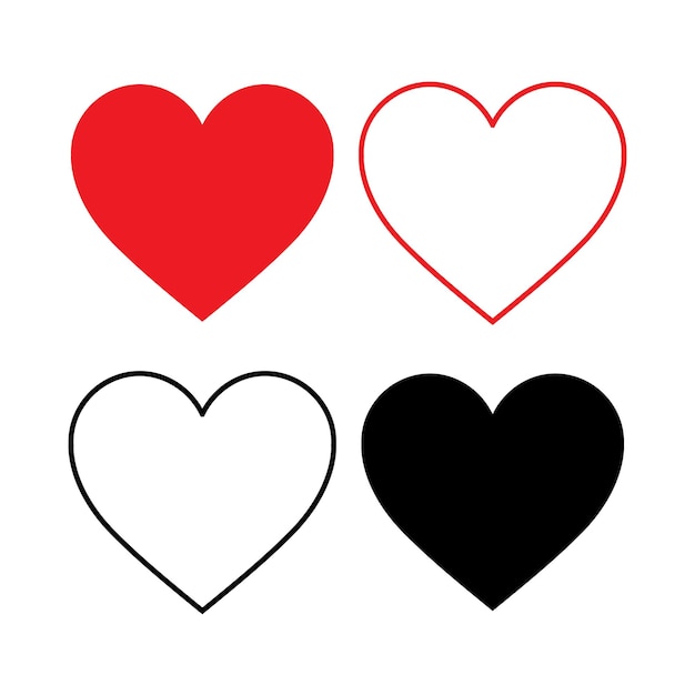Vetor modelo de design de vetor de ícones de coração de amor