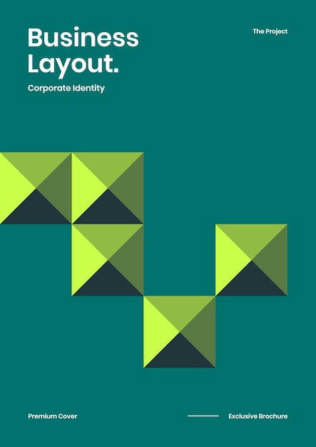 Modelo de folheto de identidade da empresa. Cobertura de negócios. Layout geométrico abstrato de relatório corporativo.