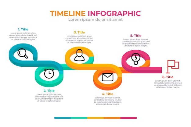 Modelo de infográfico de linha do tempo plana