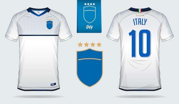 Modelo de kit de futebol ou jersey de futebol da Itália