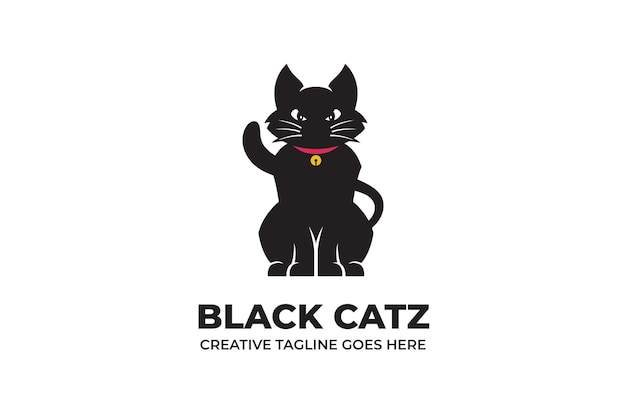 Modelo de Logotipo Animal Gato Preto