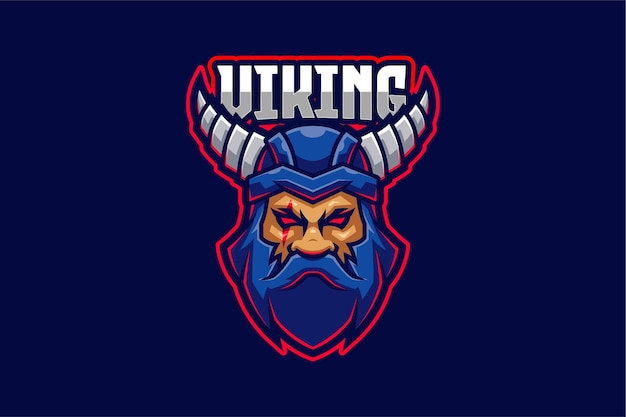 Modelo de logotipo azul Viking E-sport