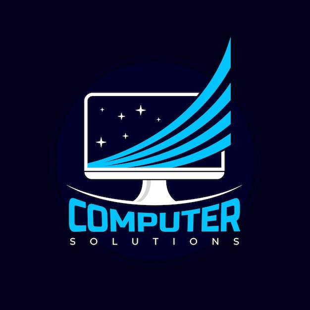 Modelo de logotipo de computador de tecnologia