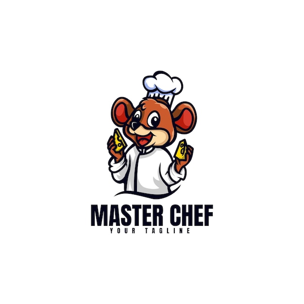 Modelo de logotipo do estilo de desenho animado da mascote do Master Chef