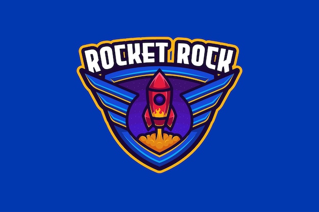 Modelo de logotipo do Rocket Rock E-sport