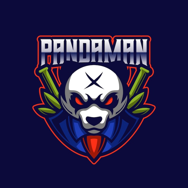 Modelo de logotipo para jogos da equipe de mascote do Panda E-sports