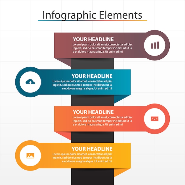 modelo infográfico de negócios abstrato colorido