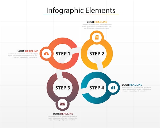 modelo infográfico de negócios abstrato colorido