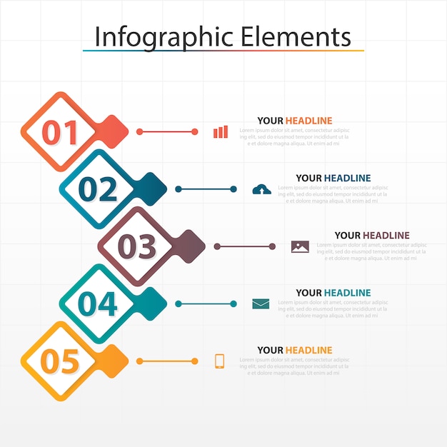 modelo infográfico de negócios abstrato colorido