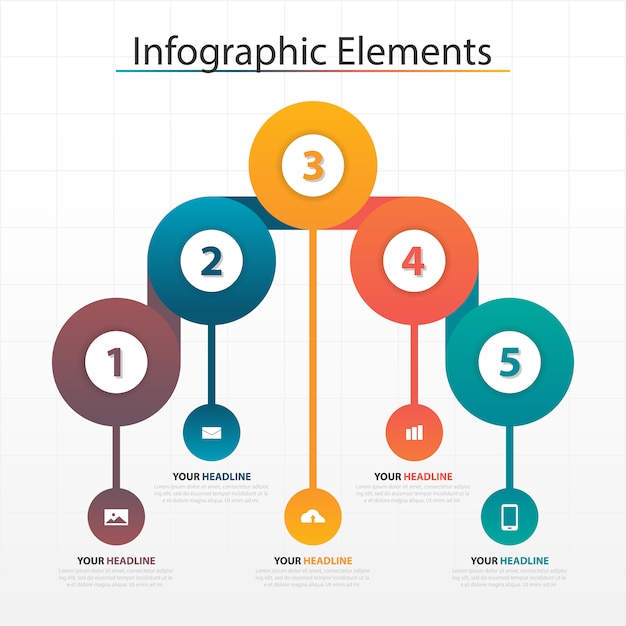 modelo infográfico de negócios abstrato colorido