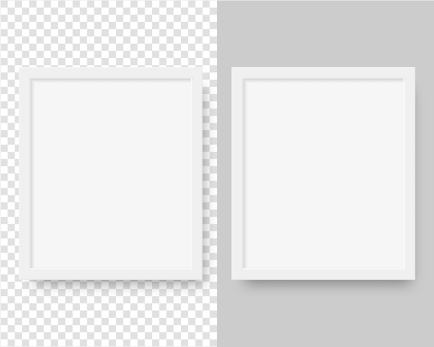 Moldura vertical realista. Modelo de quadro de imagens em branco. isolado. Modelo de design. Ilustração realista.