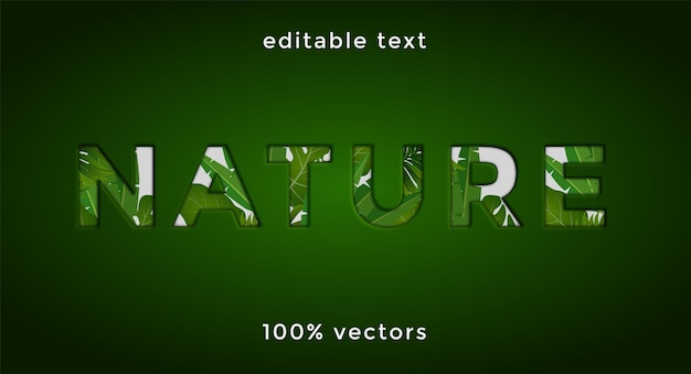 Vetor natureza de texto editável com estilo floral premium vector