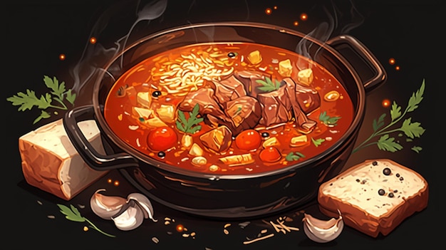 Nihari paquistanês e carne cozida lentamente