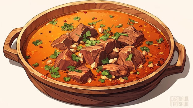 Nihari paquistanês e carne cozida lentamente