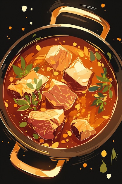 Nihari paquistanês e carne cozida lentamente