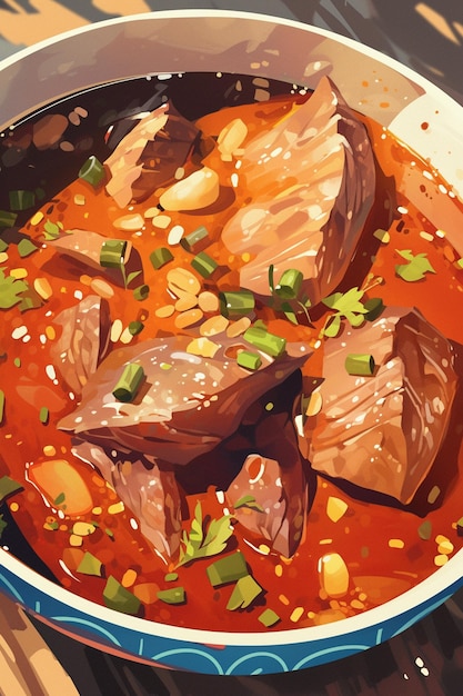 Nihari paquistanês e carne cozida lentamente