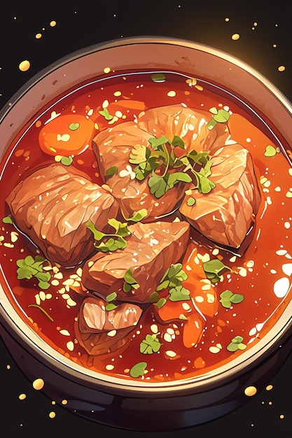 Nihari paquistanês e carne cozida lentamente