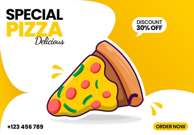 Oferta de desconto especial de pizza post de mídia social