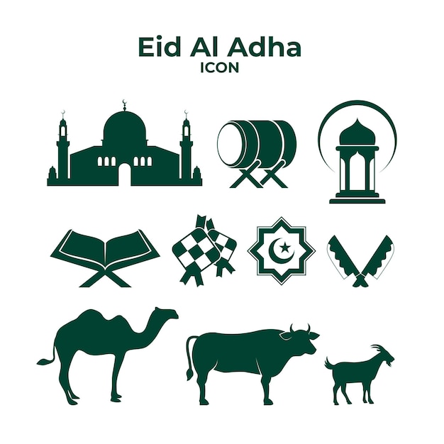 pacote de ícones de ilustração vetorial para eid al adha