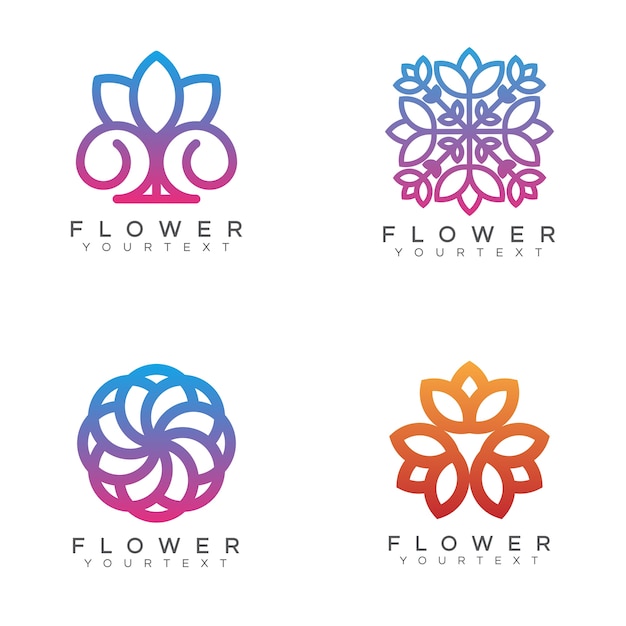 Vetor pacote de logotipo da flor