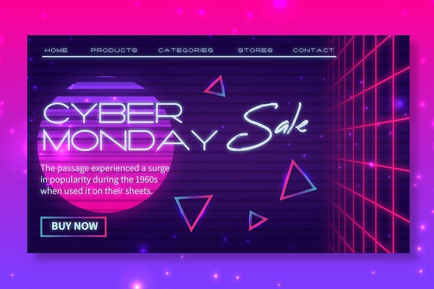 Página de destino da Cyber Monday