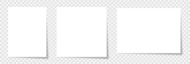 Página de nota branca diferentes formas 3d maquetes vetoriais realistas ilustração vetorial