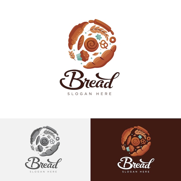 Pão Ilustração Logo Estilo Moderno e Bonito Para Seu Negócio Este logotipo é adequado para sua marca