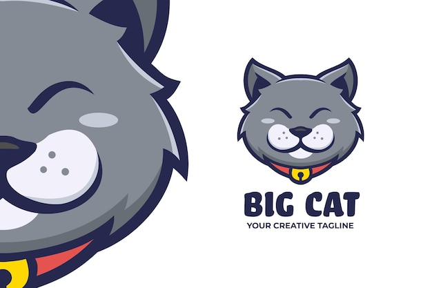 Personagem do logotipo do Cute Grey Cat Mascot