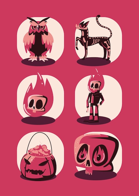 Personagens de halloween planos