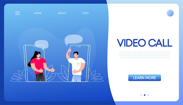 Vetor pessoas de chamadas de vídeo planas para design de página inicialilustração vetorial planailustração isométrica